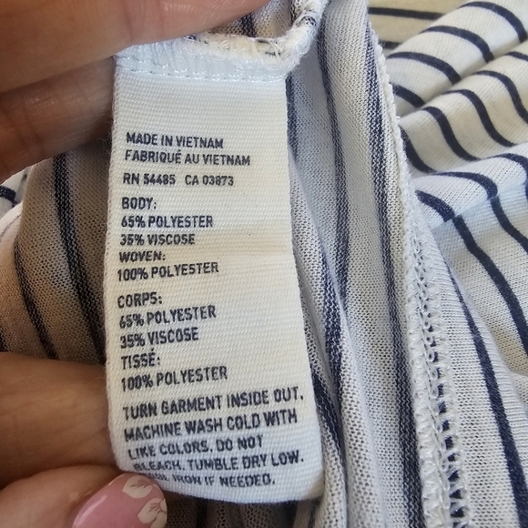 American Eagle Outfitters Nautical Striped‎ Short Sleeve Blouse Womens S Small - Picture 9 of 9